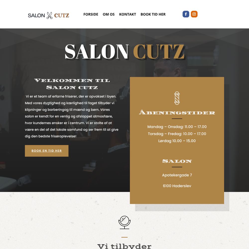 Før redesign — Salon Cutz