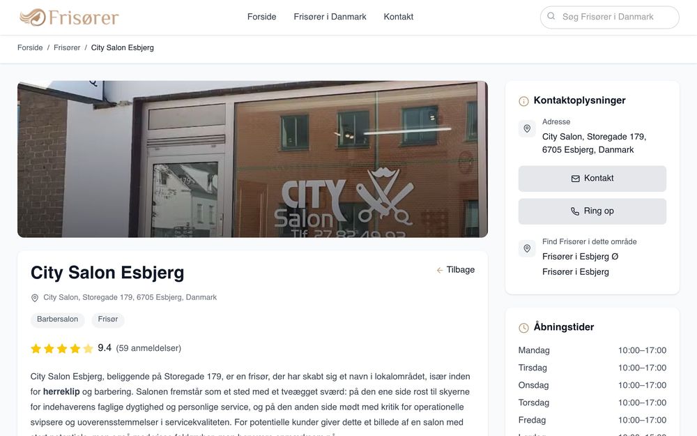 Før redesign — City Salon Esbjerg